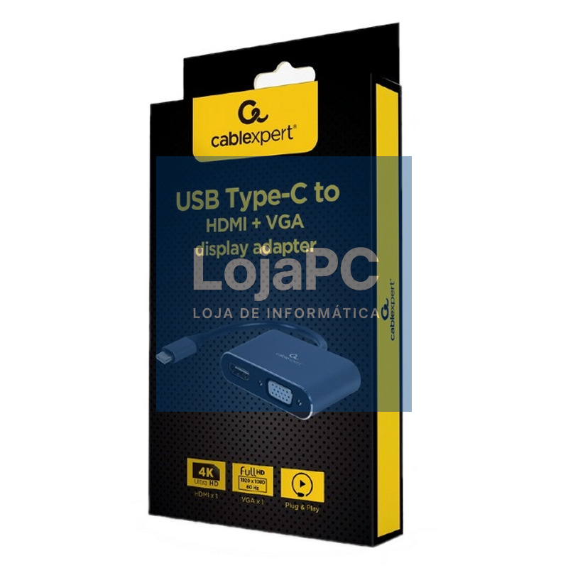Gembird Adaptador USB Type-C a HDMI /VGA Gris — imagem 3