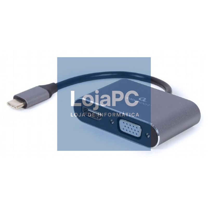 Gembird Adaptador USB Type-C a HDMI /VGA Gris