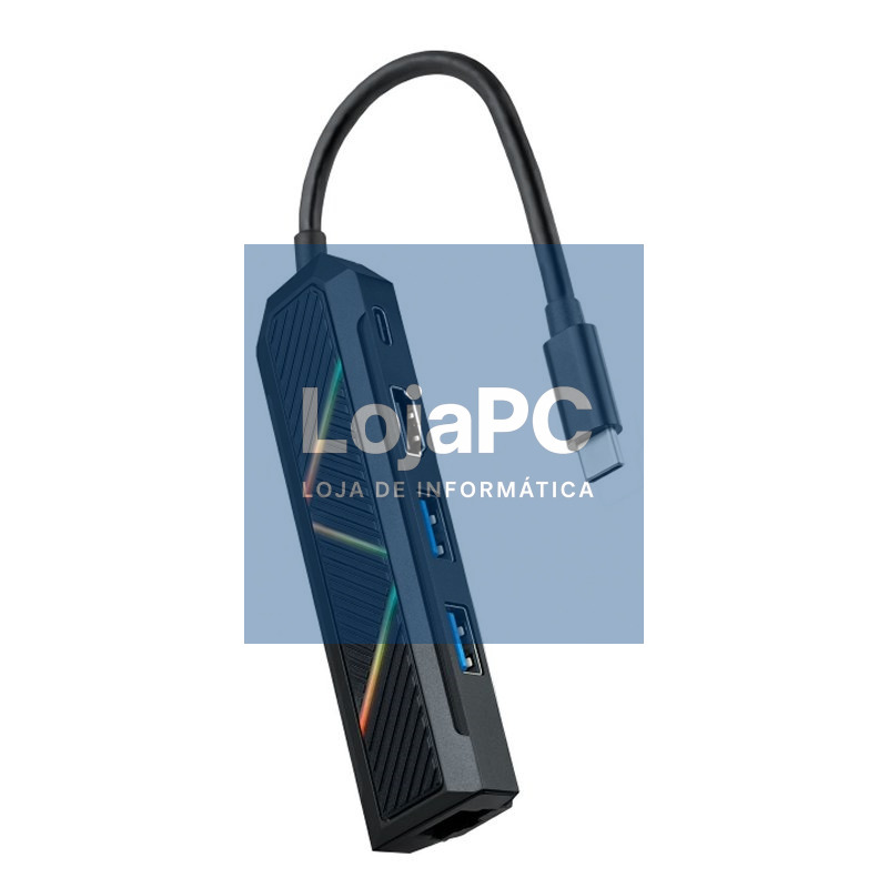 Nanocable Hub USB-C 5 en 1 USB-A+USB-C+HDMI+RJ45