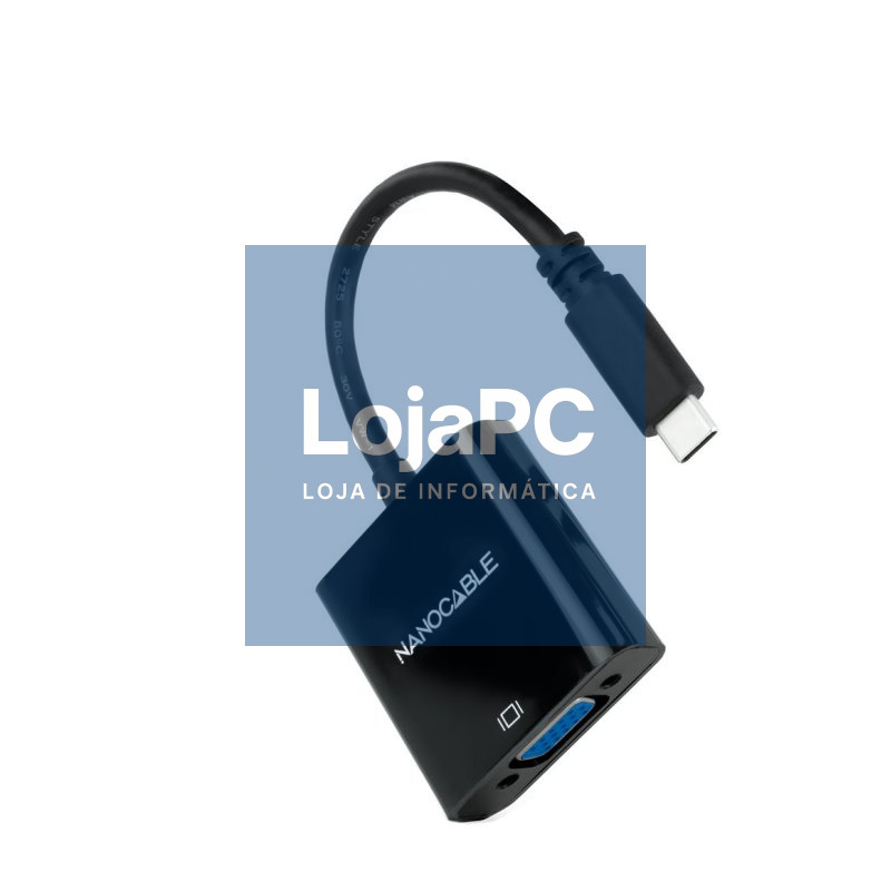Nanocable Conversor USB-C/M a VGA/H Negro 10cm — imagem 3