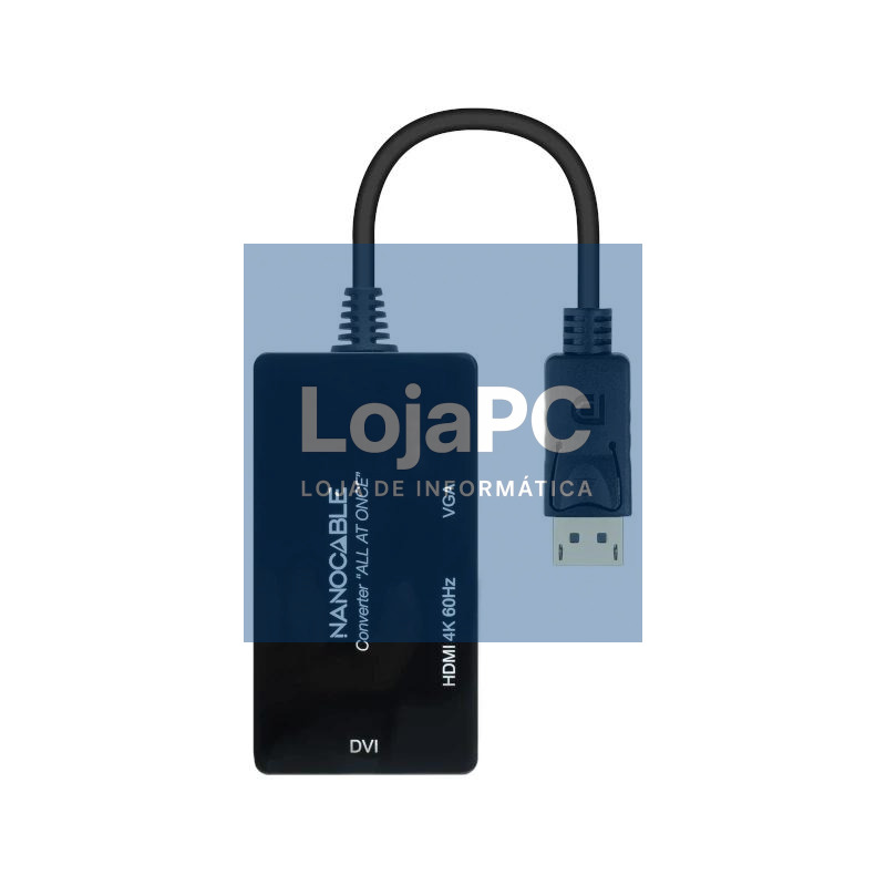 Nanocable Conversor DP a HDMI/DVI/VGA Negro 20 cm — imagem 3
