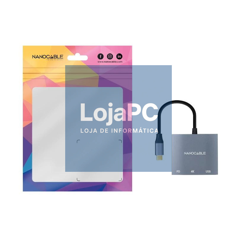 Nanocable Conversor USB-C a HDMI/USB3.0/PD 15 cm — imagem 3
