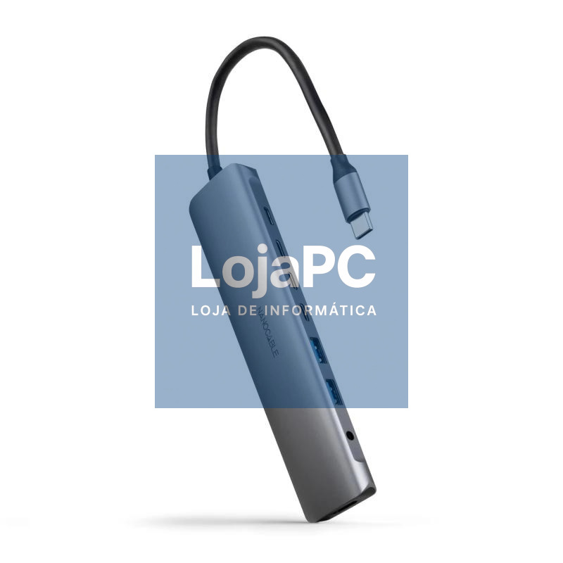 Nanocable Hub 8en1 USB-A+USB-C+HDMI+USB-C PD+Jack