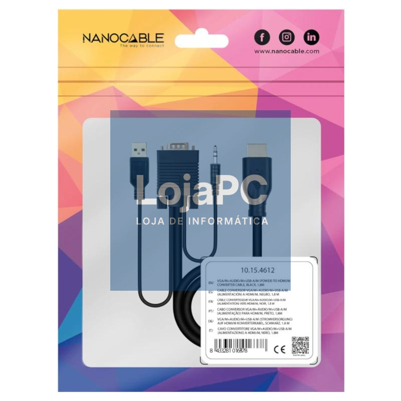 Nanocable Conversor VGA+Audio a HDMI M-M 1,8 m — imagem 3