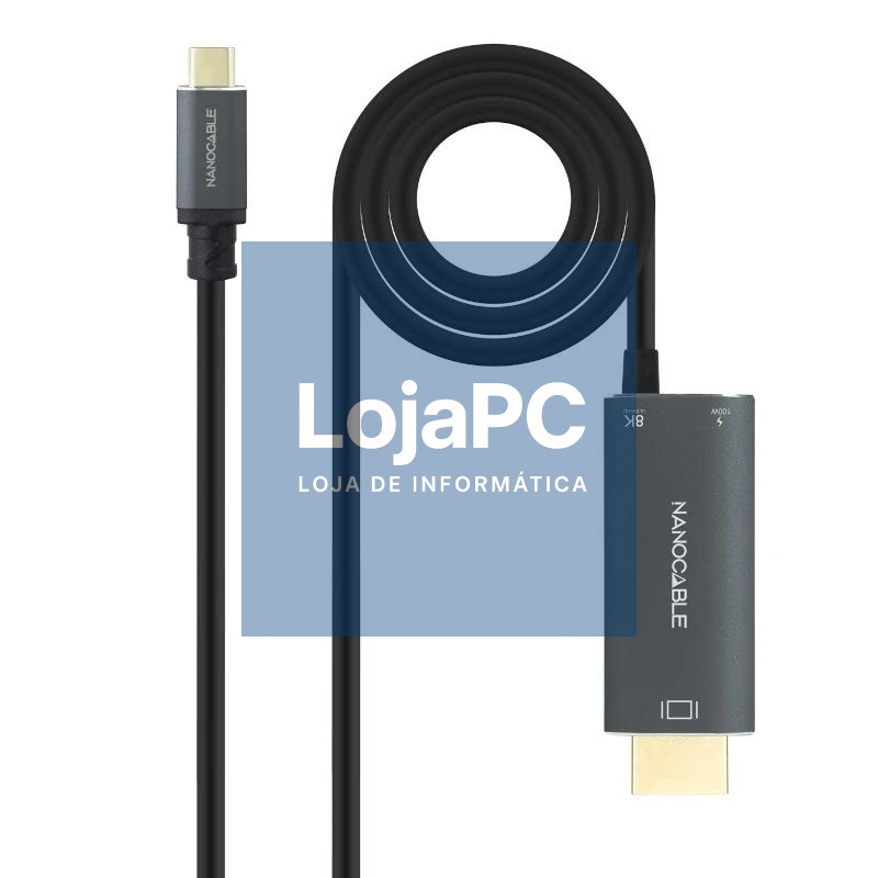 Nanocable Cable USB-C/M-HDMI 2.1+USB-C/H PD 1.8 M