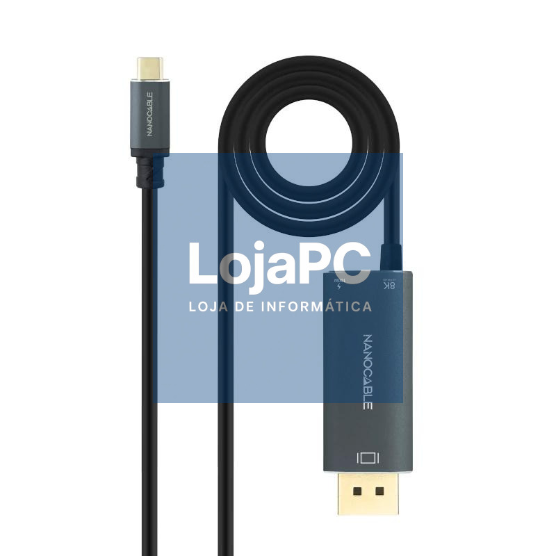 Nanocable Cable USB-C/M-DP/M+USB-C/H PD 1.8M — imagem 3