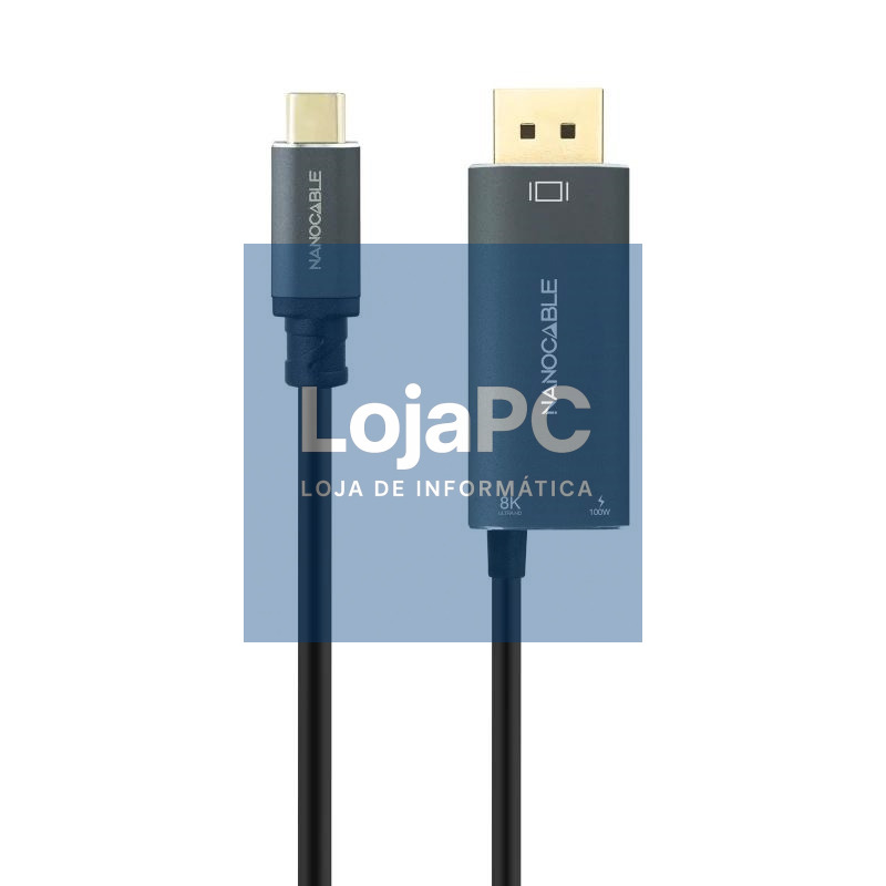 Nanocable Cable USB-C/M-DP/M+USB-C/H PD 1.8M