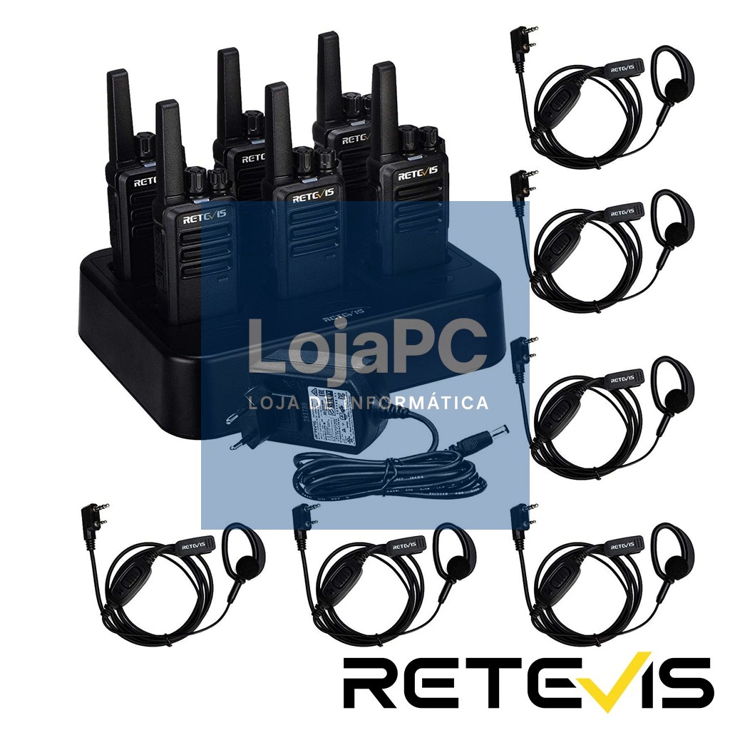 Walkie Talkie C/ Auricular RT668 + Cradle - Pack 6