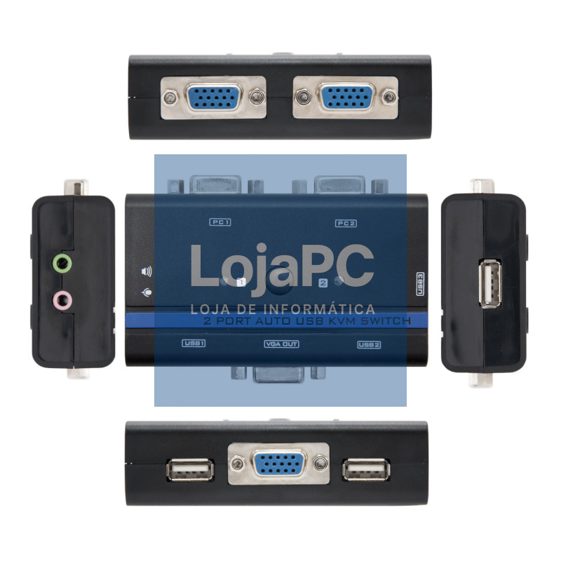 Nanocable KVM Switch VGA USB 1u-2PC+Cable — imagem 3