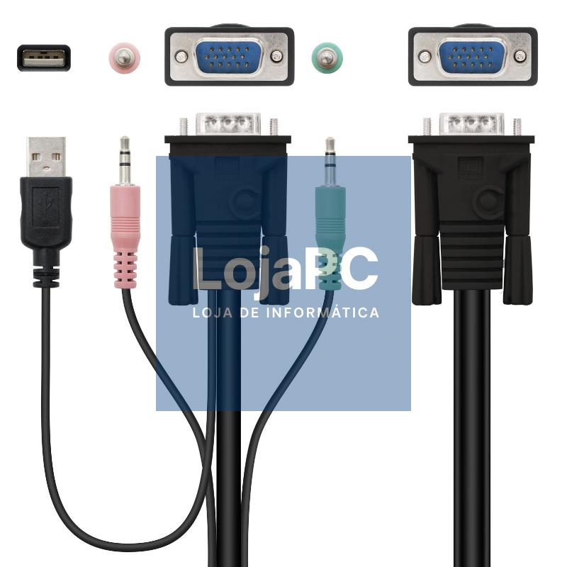 Nanocable KVM Switch VGA USB 1u-2PC+Cable — imagem 5