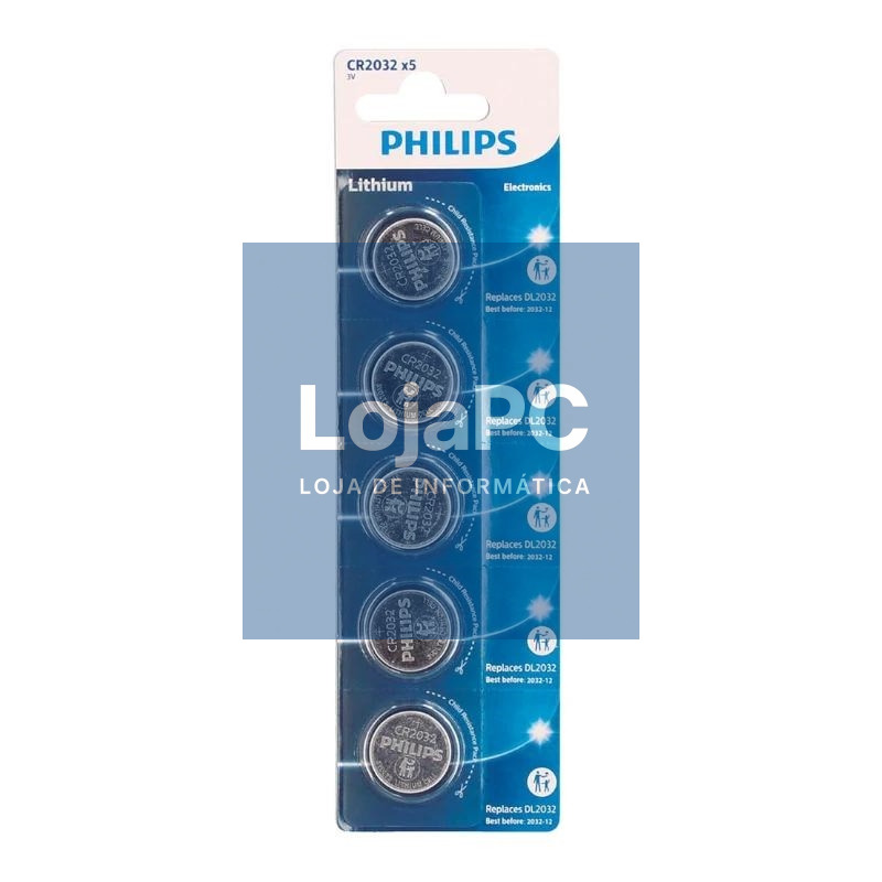Philips Pila Boton Litio CR2032 3v Blister*5