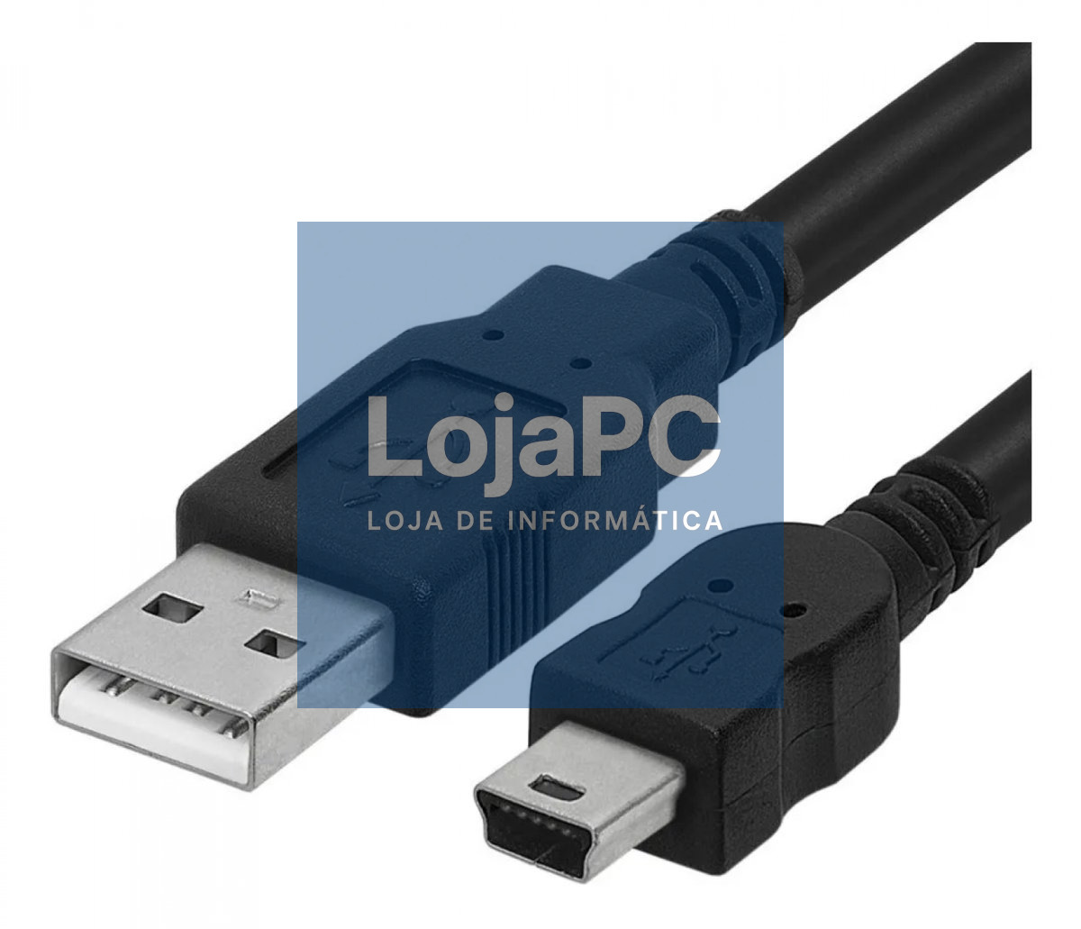 Adaptador mini USB-B 5P Femea/  USB-A M Preto
