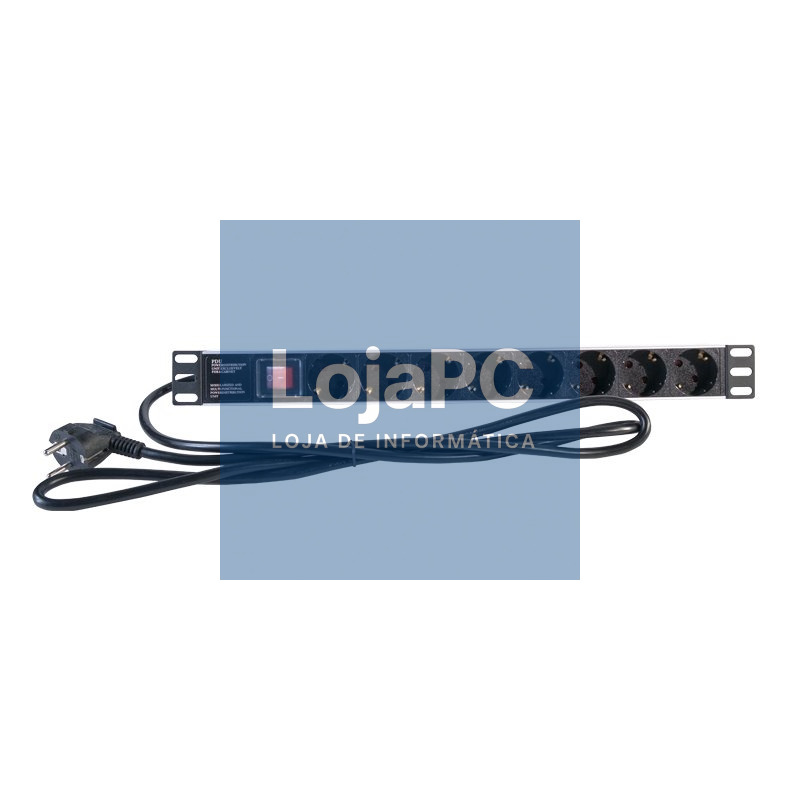 2LAN Regleta 19" 8 Schukos Interruptor