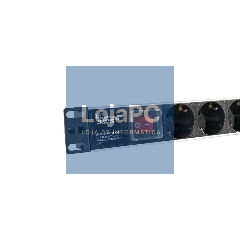 2LAN Regleta 19" 8 Schukos Interruptor — imagem 3