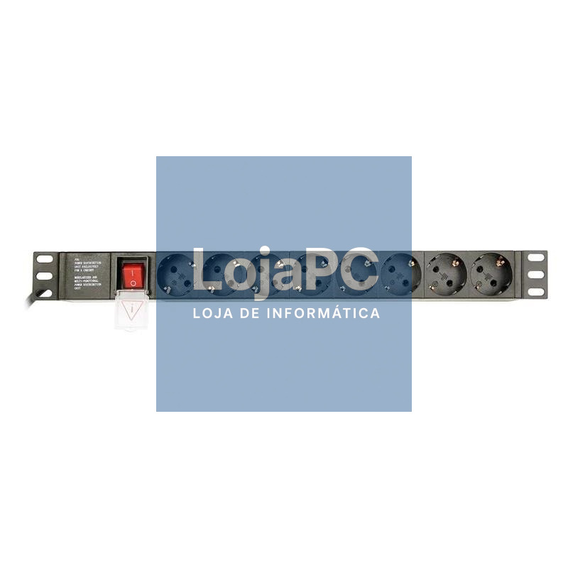 Gembird PDU 8 tomas Schuko1U, 10A,enchufe C14 3 m