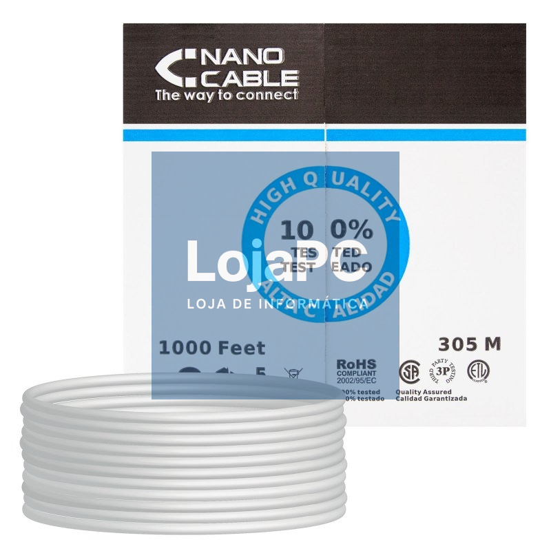 Nanocable Bobina Cable RJ45 CAT5 FTP Rigido 305M