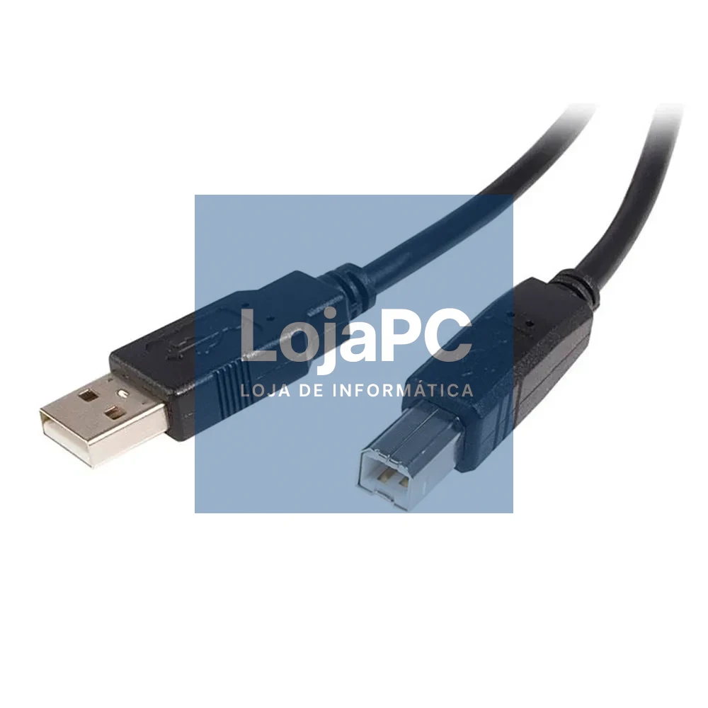 Cabo USB 2.0 Tipo A/B negro 2m Angulado
