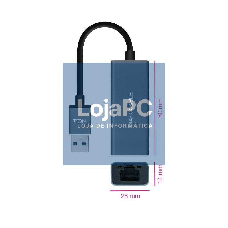 Nanocable Conversor USB 3.0 A Ethernet Gigabit — imagem 2