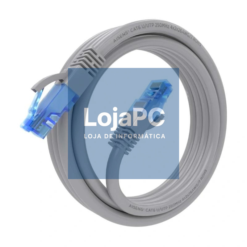 Aisens Cabo RJ45 Cat.6 UTP AWG26 CCA Cinzento 3.0M — imagem 3