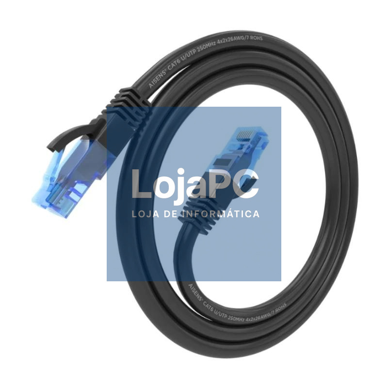 Aisens Cable RJ45 CAT.6 UTP AWG26 CCA Negro 0.5M — imagem 3
