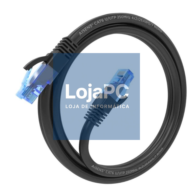 Aisens Cable RJ45 CAT.6 UTP AWG26 CCA Negro 1M — imagem 2