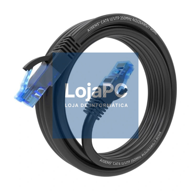 Aisens Cable RJ45 CAT.6 UTP AWG26 CCA Negro 3.0m — imagem 3