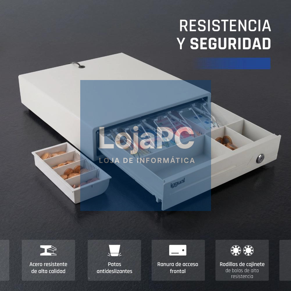 iggual Cajón portamonedas IRON-10W 38cm 4+6 blanco — imagem 3
