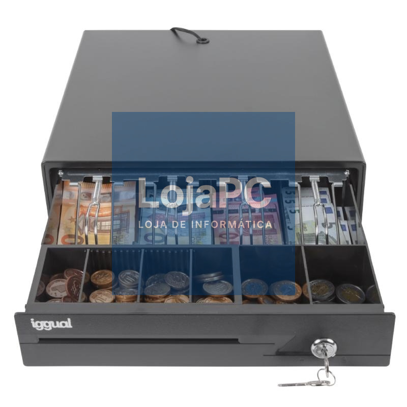 iggual Cajón Portamonedas IRON-10 38cm 4+6 negro