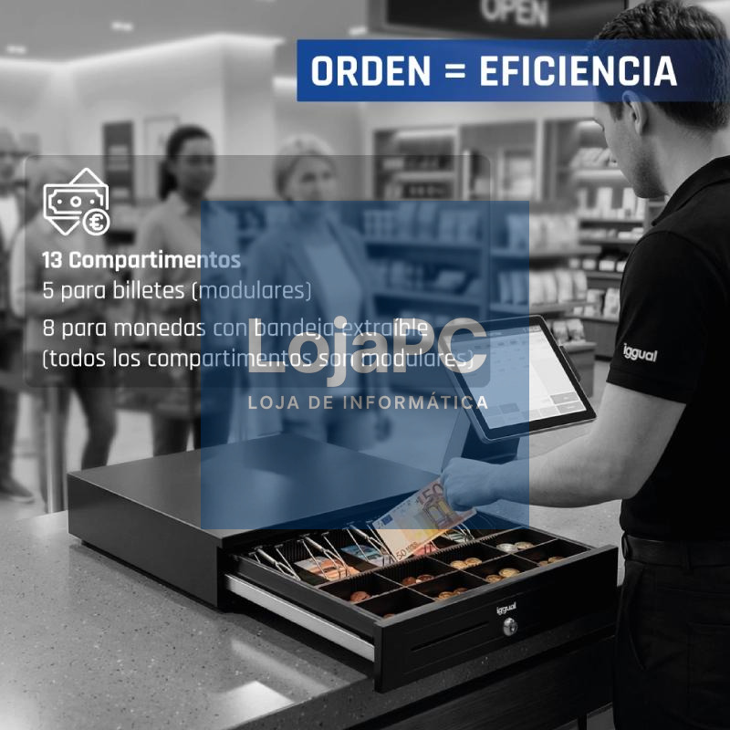 iggual Cajón Portamonedas IRON-70 44,5cm 5+8 negro — imagem 5