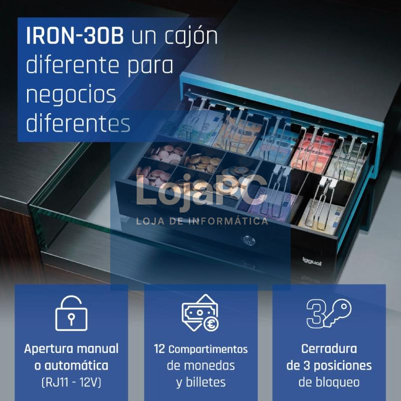 iggual Cajón Portamonedas IRON-30B 42cm 5+7/7+5 — imagem 3