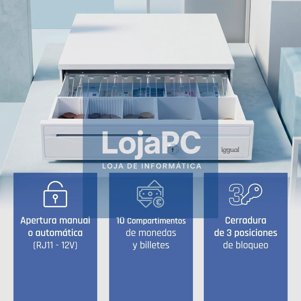 iggual Cajón portamonedas IRON-30PW 5+5 BlancoPuro — imagem 2