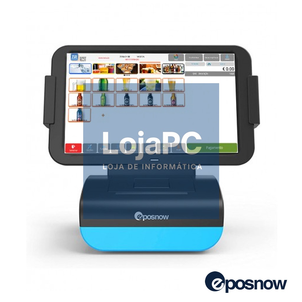 POS EPOSNOW -  Nand Flash 1GB / 1GB RAM / Touch 10" / Impressora 80mm / Base / Android 6.0
