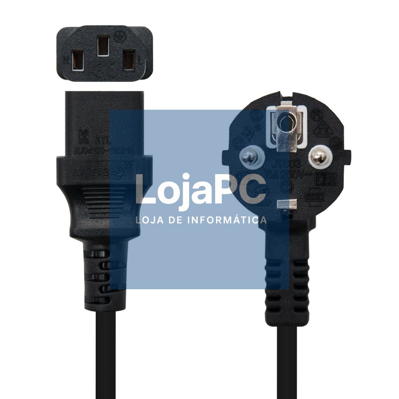 Nanocable Cable alim. CPU, CEE7/M-C13/H, negro, 5m — imagem 2