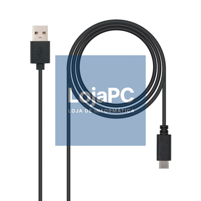 Nanocable Cable USB 2.0 3A Tipo USB-C/M-A/M 1 M