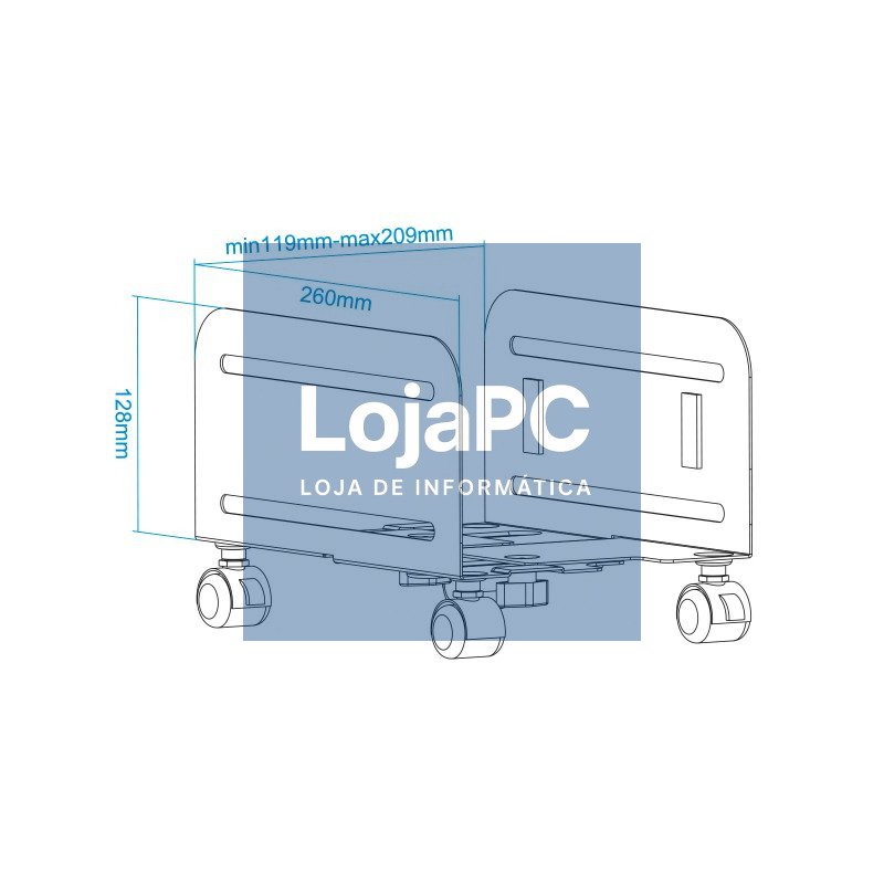 TooQ Soporte para CPU de SUELO con ruedas negro — imagem 3