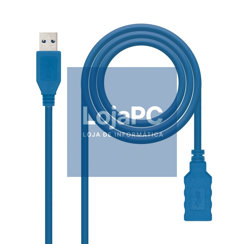 Nanocable Cable USB 3.0, A/M-A/H, Azul, 1 m