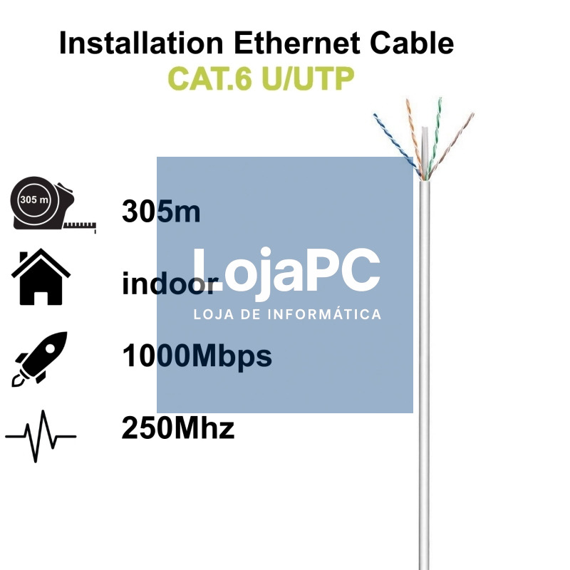 Ewent Bobina Cable Red Cat. 6 U/UTP, PVC, 305mt