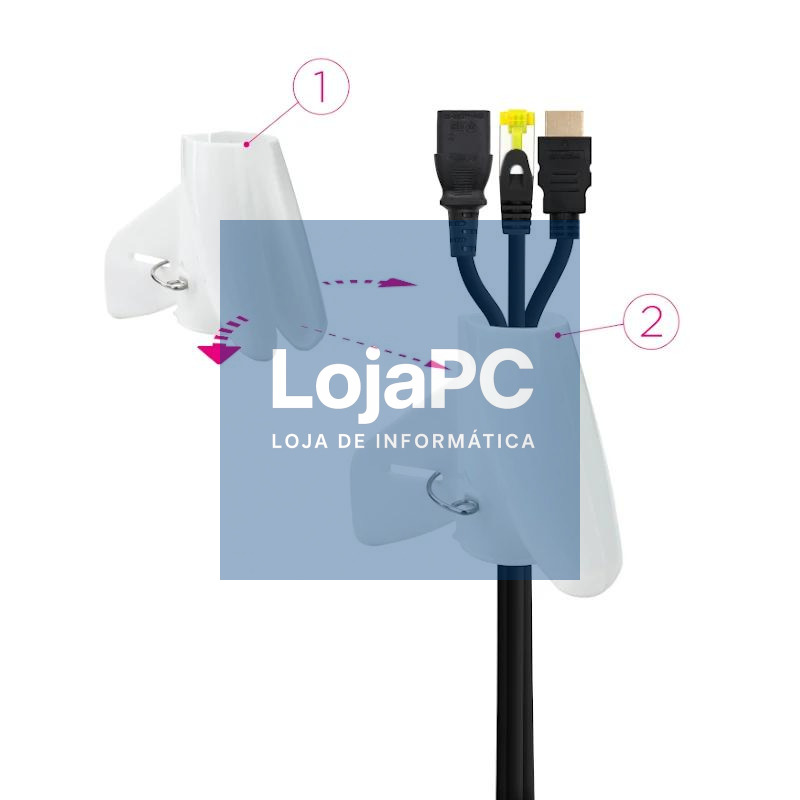 Nanocable Organizador cables flex. 25mm 1 M Blanco — imagem 2