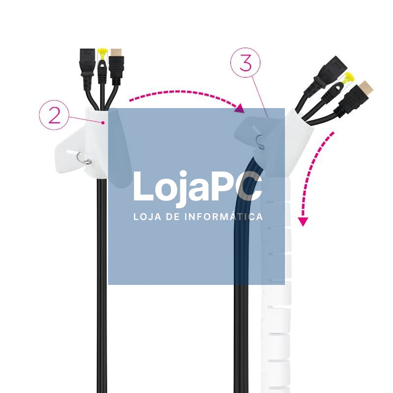 Nanocable Organizador cables flex. 25mm 1 M Blanco — imagem 3
