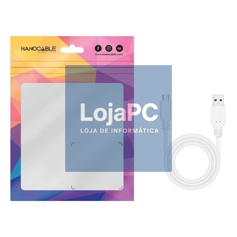 Nanocable Cable USB 3.1 Gen2 USB-C/A 1 M Blanco — imagem 2