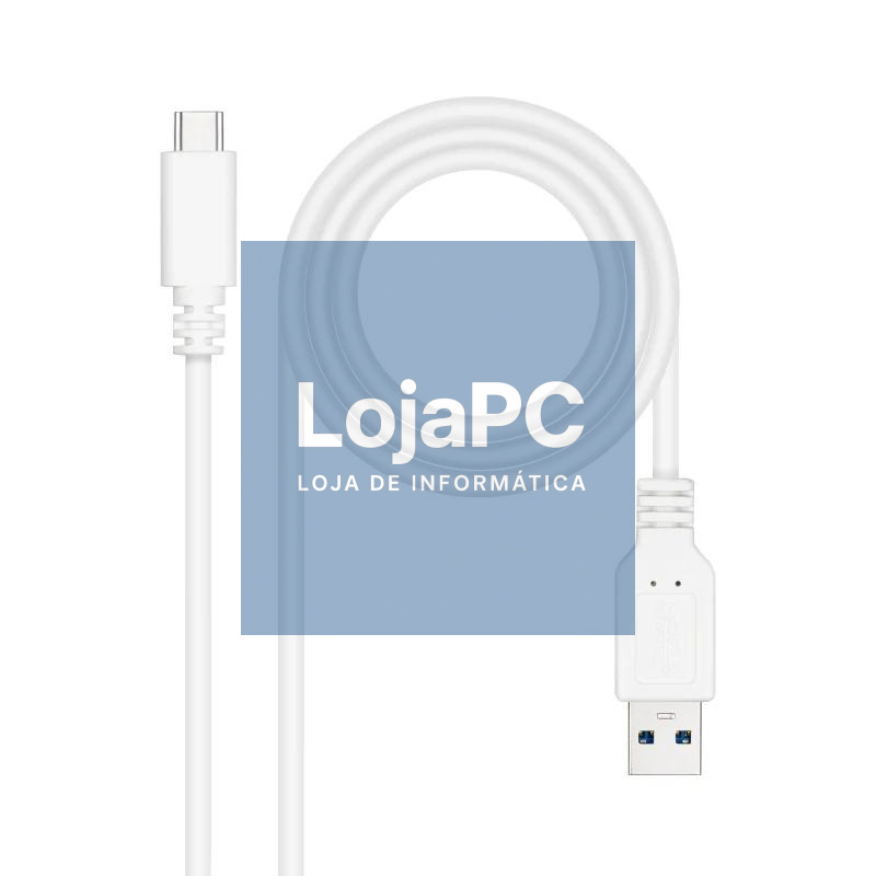Nanocable Cable USB 3.1 Gen2 USB-C/A 1 M Blanco