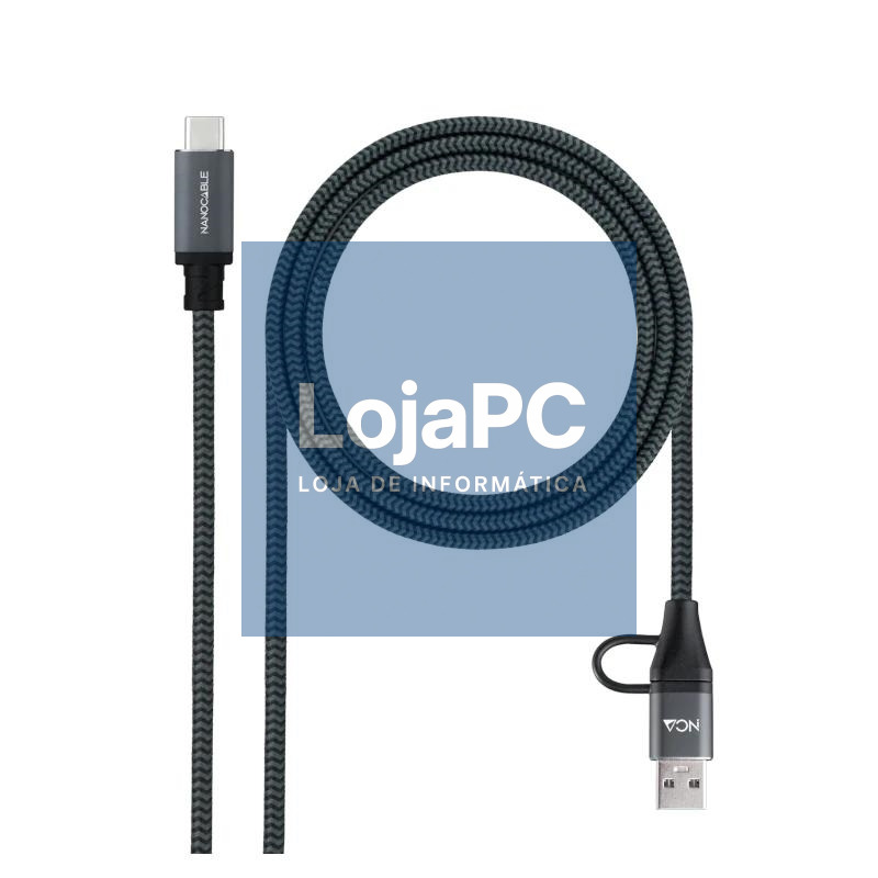 Nanocable Cable USB3.2 100W USB-C+A/USB-C 3 M