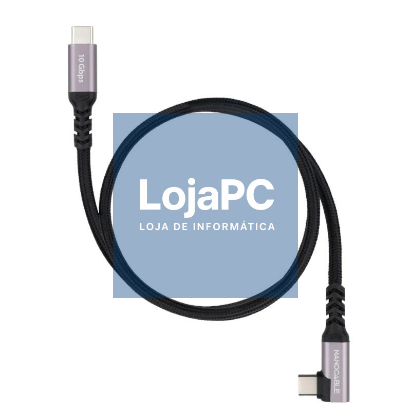 Nanocable Cable USB-C 3.2 GEN2 Acodado 100W 0.5 M