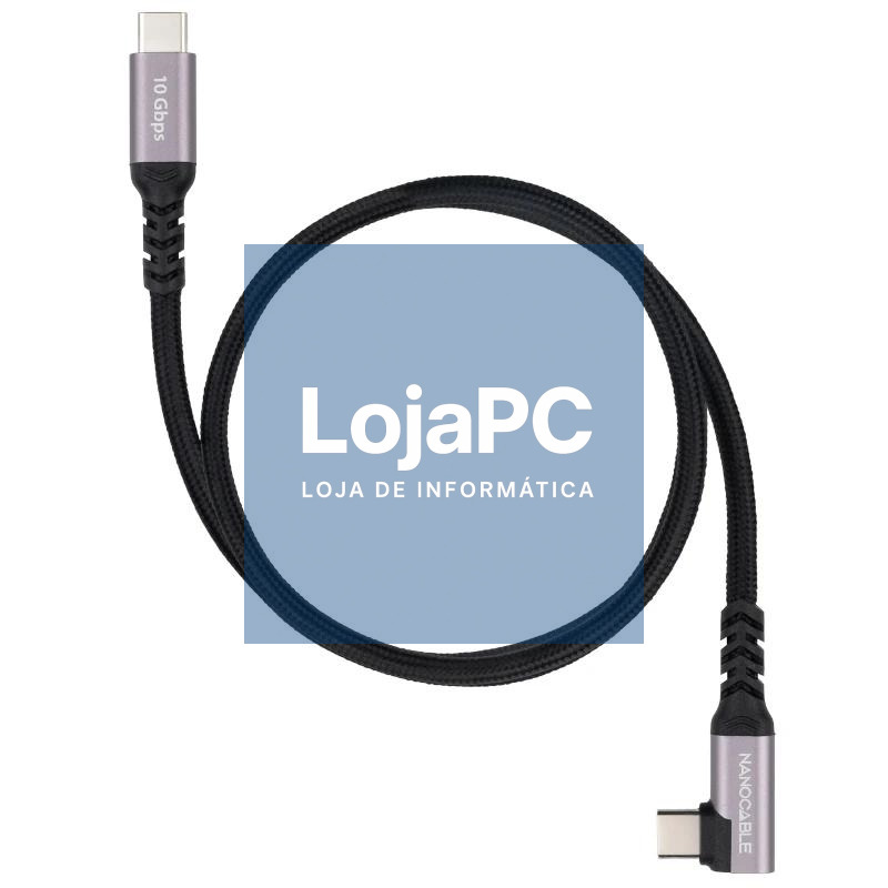 Nanocable Cable USB-C 3.2 GEN2 Acodado 100W 3 M