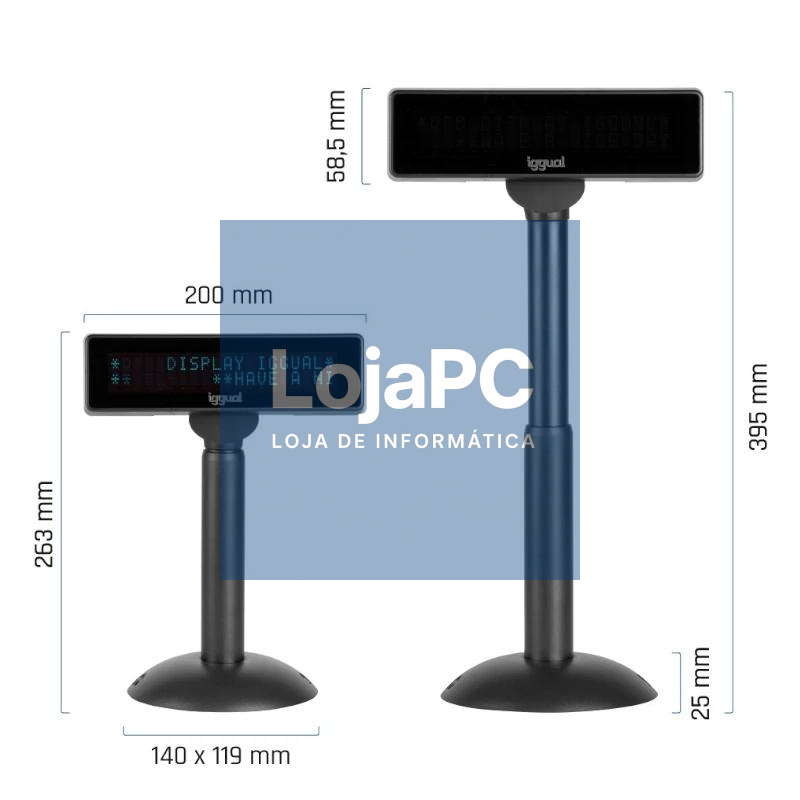 iggual Visor TPV regulable USB VFD 7" INFO DISPLAY — imagem 2