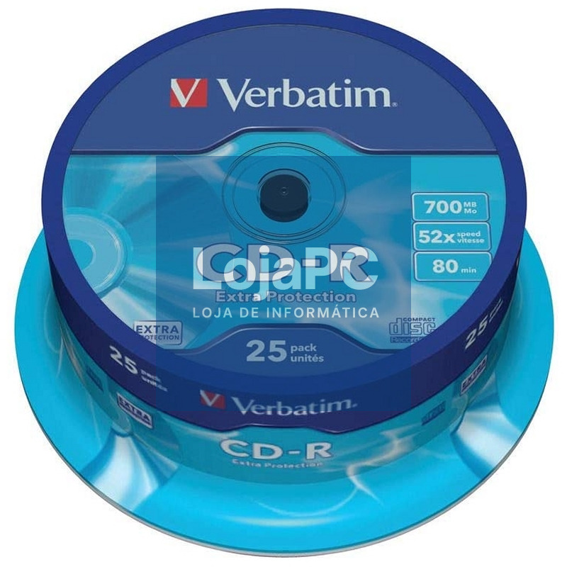 Verbatim CD-R 700MB 52x Tarrina 25Uds