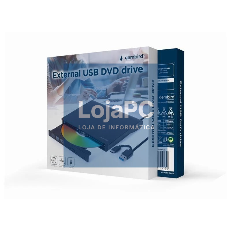 GEMBIRD Unidad de DVD USB externa Negro