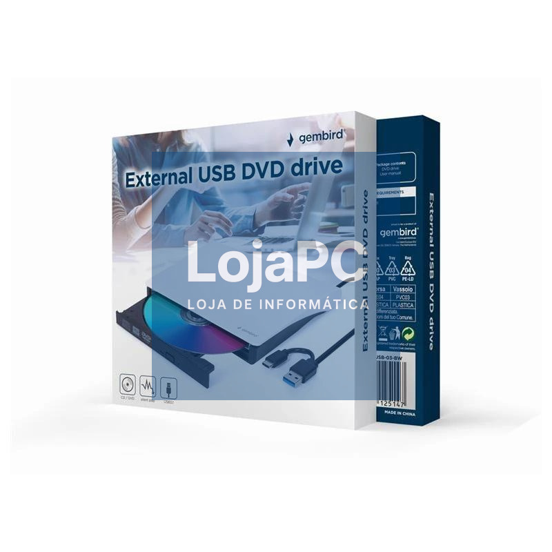 GEMBIRD Unidad de DVD USB externa Blanco — imagem 3