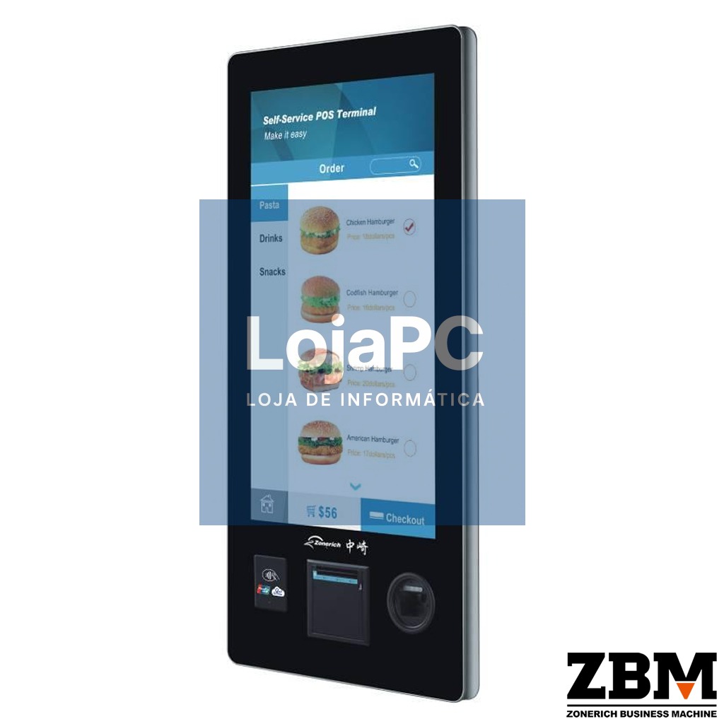 Quiosque Zonerich 32" Touch - ZQ-ZN300 2D Imp 80mm Android - Corrigir