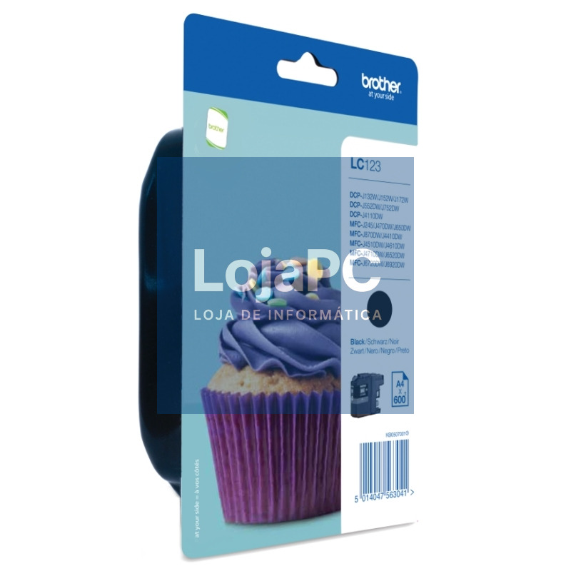 Brother Cartucho LC123BKBP Negro Blister